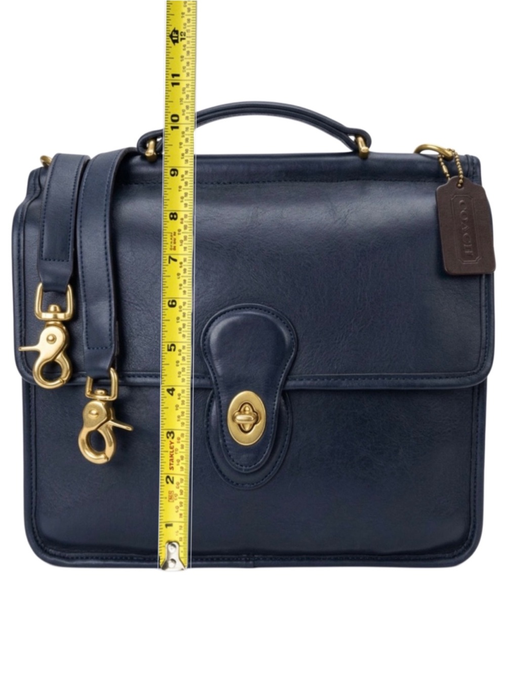 Vintage COACH WILLIS Navy Blue Glove Tanned Leather Shoulder Bag Pre-94 9927 COA - Picture 7 of 17